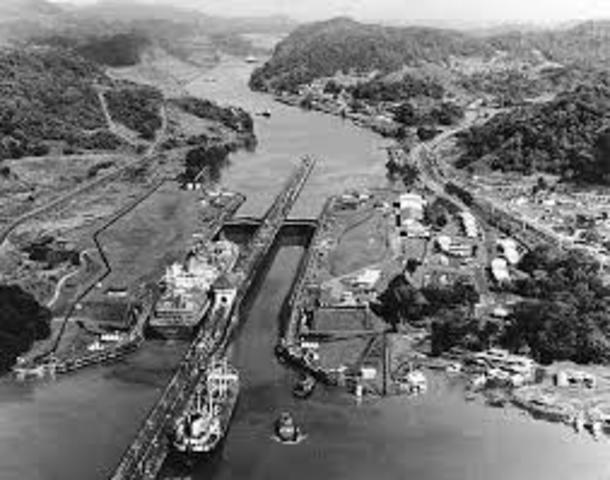 The Panama Canal officially opened.