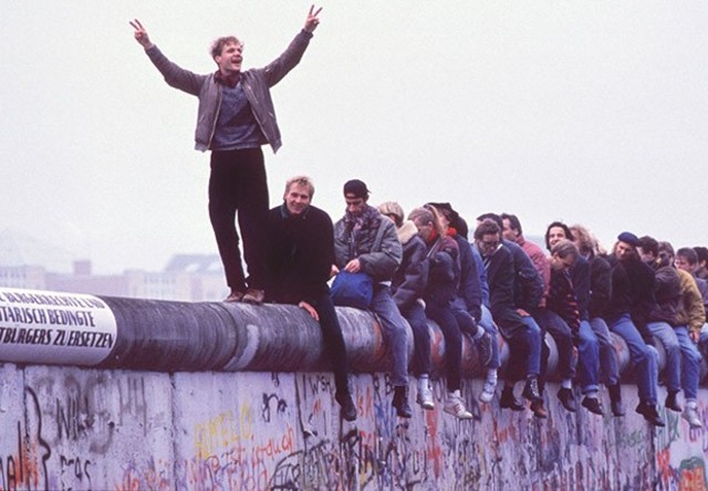 Berlin Wall falls and collapse of communism
