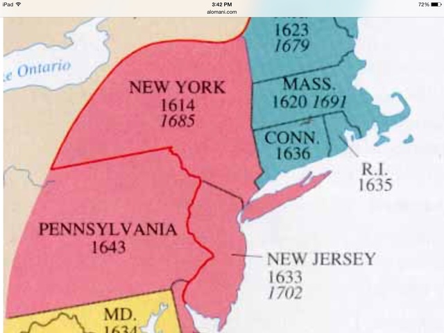 New York and New Jersey are founded