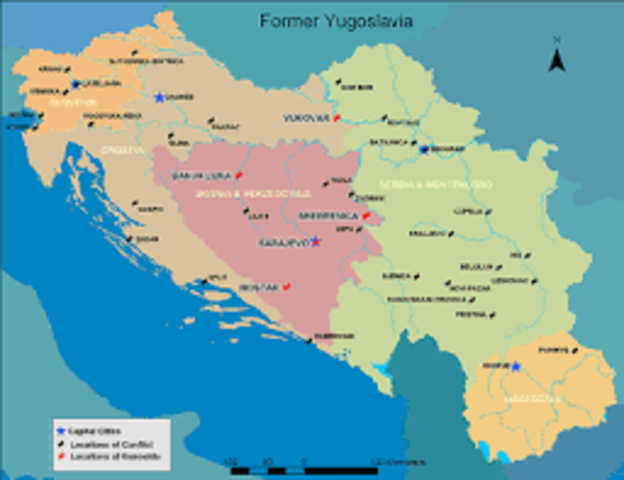Break-up of Soviet Union; Balkan conflicts begin in former Yugoslavia