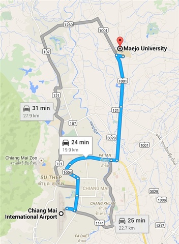 2:25-2:35 Cab Ride From Airport to Maejo University