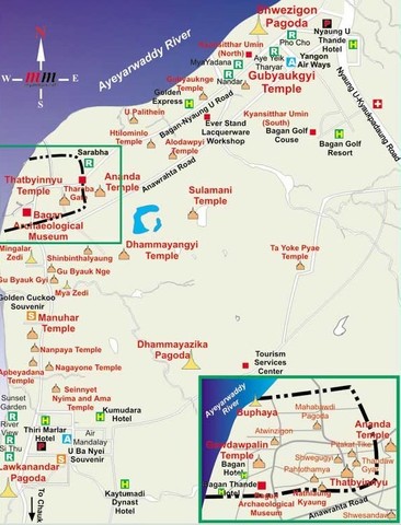 large/small scale map of Bagan