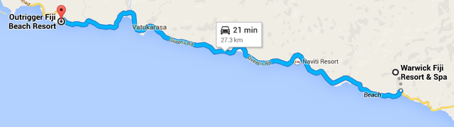 5:00-5:21 Cab ride from Warwick Hotel to Outrigger Resort