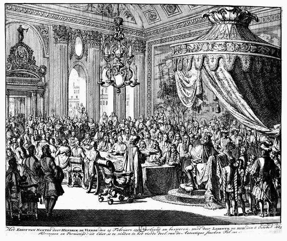 Edict of Nantes ends French religious wars