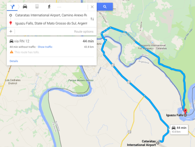 TAXI TO IGASSU FALLS