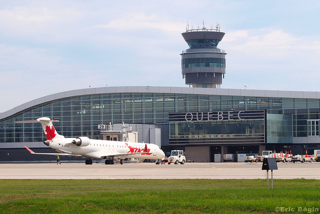 Take cab ride from the Grand Times hotel to the Quebec international airport.