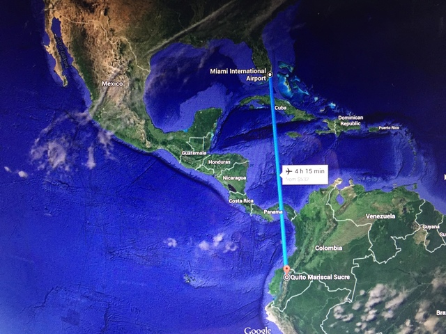 Flight from Miami to Quito