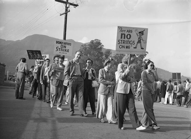 Cartoonists strike at he Walt Disney studio