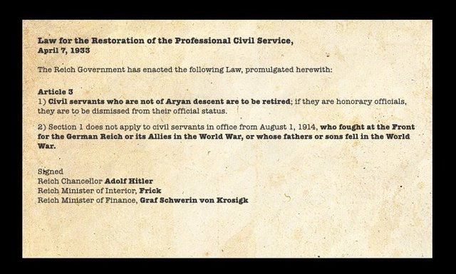 Law for the reestablishment of the professional Civil Service