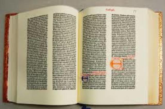 Gutenberg prints the first Bible
