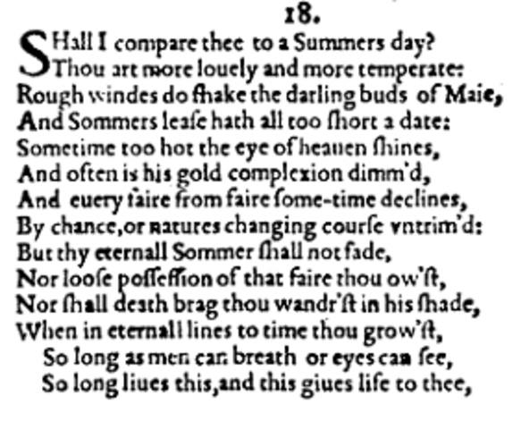 Shakespeare's sonnets are published