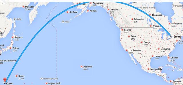 Toronto, Canada to Koror, Palau