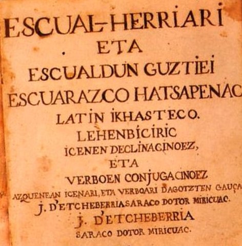 Joannes Etxeberrik "Escuararen hatsapenac" argitaratu