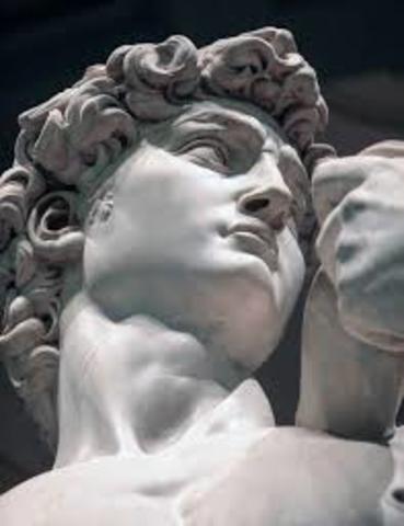 Michelangelo sculpts The David