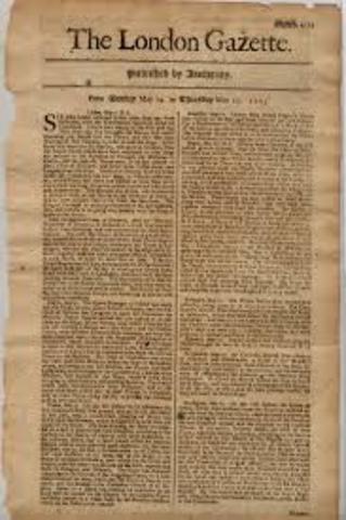 Newspaper are first published in London