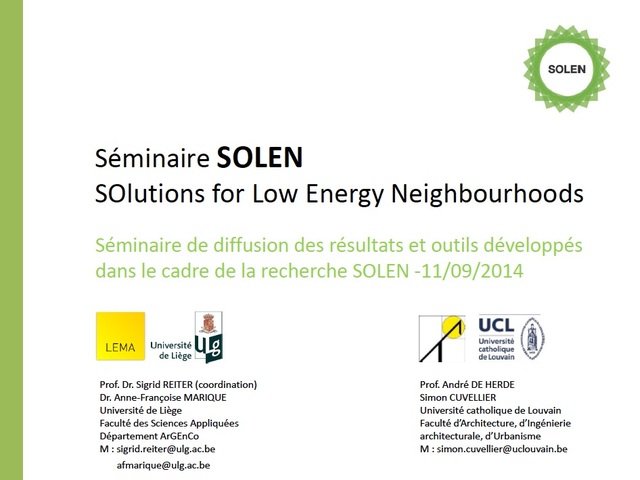 Séminaire SOLEN [SOlutions for Low Energy Neighbourhoods]