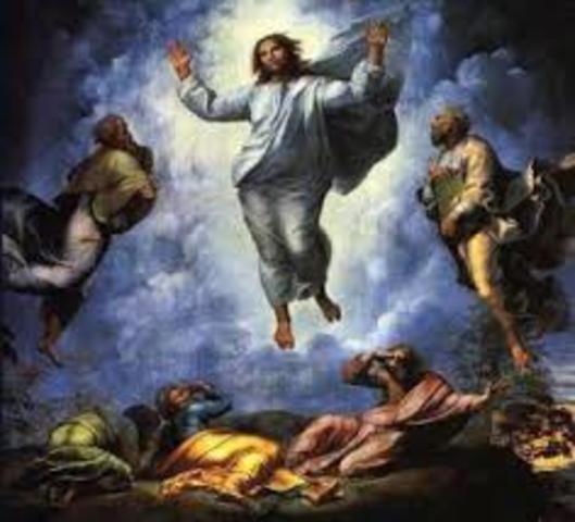 Rapheal paints the Transfiguration