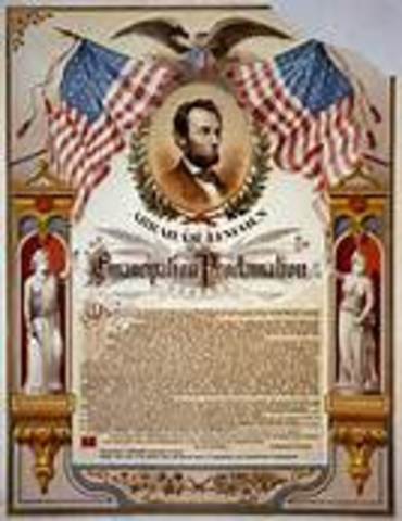 Abraham Lincoln issues The Emancipation Proclamation