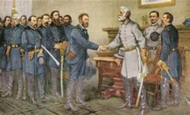 The Civil War ends after the Confederate army surrenders; The Unio wins the war