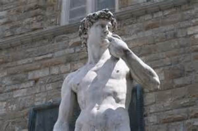 Michelangelo sculpts the David