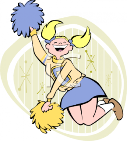 8th grade, became cheerleader