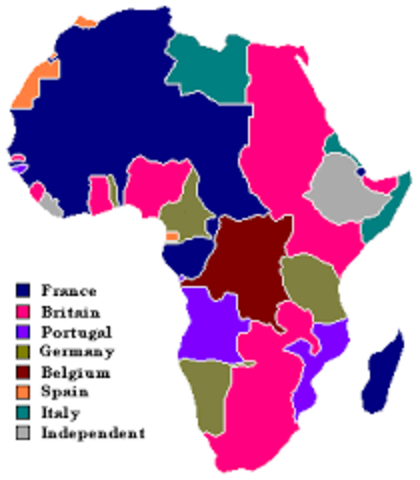 Most of Africa is under European control