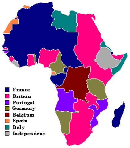 Most of Africa is under European control.