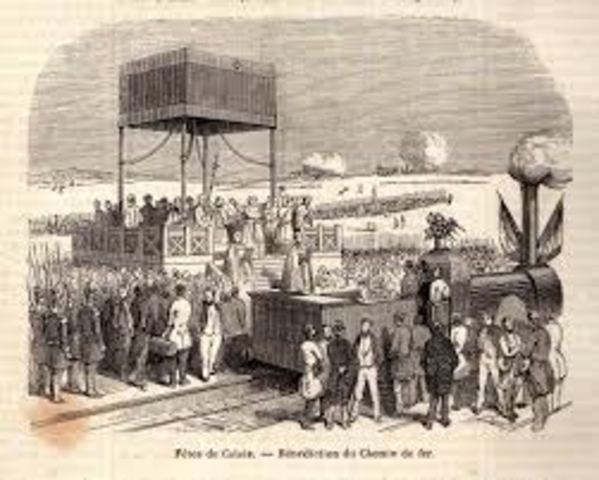 Primero españa tren se construye entre Barcelona y Mataró