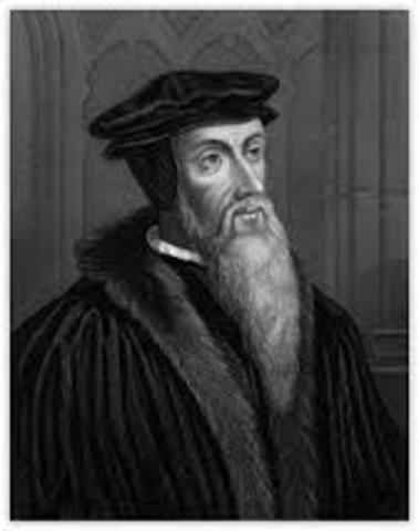 John Calvin publishes Institutes of the Christian Religion
