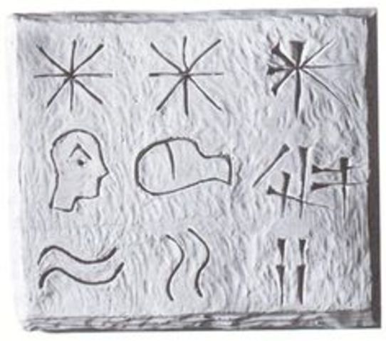 3100 B.C. Sumerian writing system on clay tablets