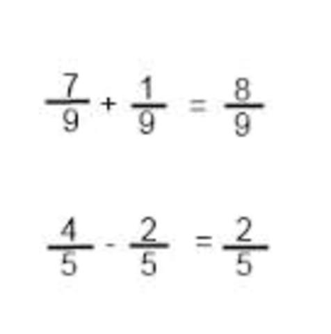 Adding and Subtracting Fractions