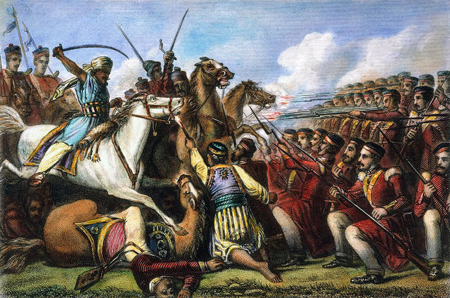 East India Company collapses due to Sepoy Rebellion; British Raj begins