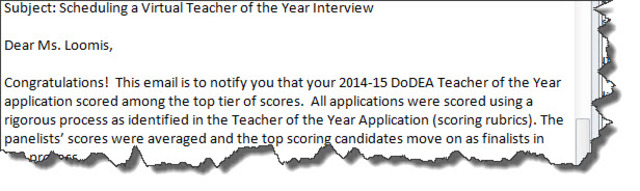 HOLY Cow!  Finalist for DoDEA