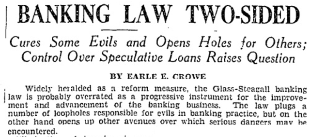 Glass-Steagall Banking Act