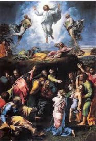 Rapheal paints the Transfiguration