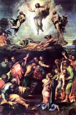 Rapheal paints the Transfiguration