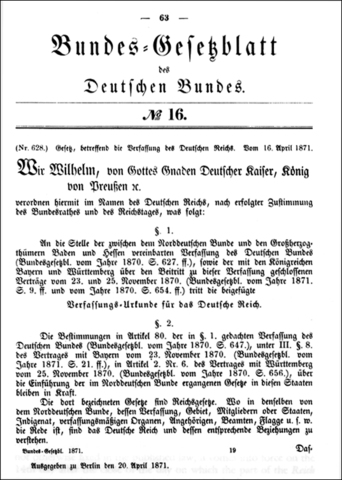 German Constitution drafted by Bismarck