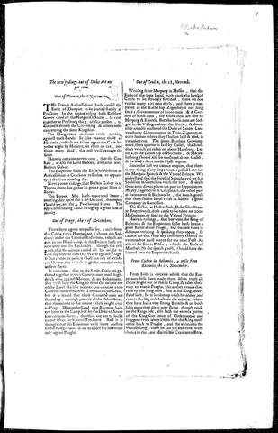Dutch Coranto (printed in English in 1620)