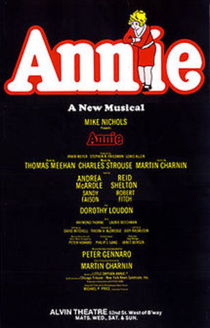 The musical play "Annie" opened on Broadway