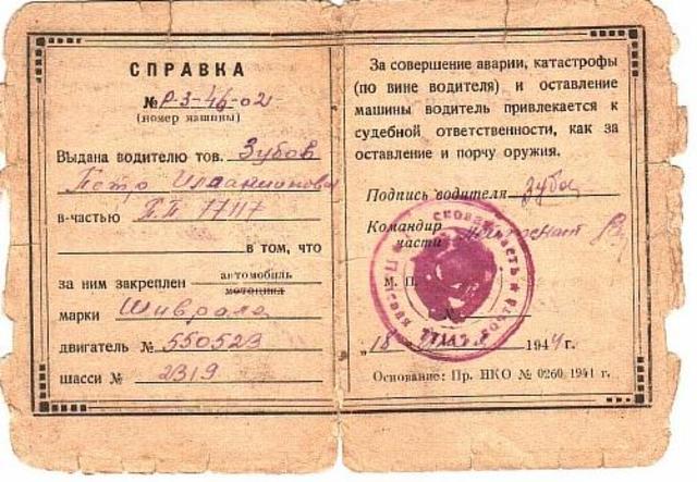 Справка о закреплении машины