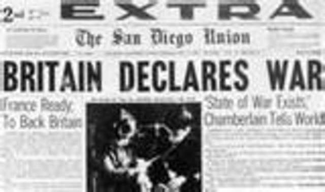 France & Britain declare war on Germany