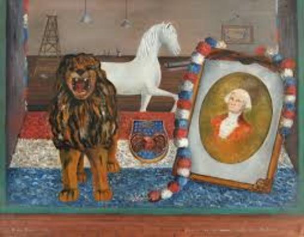 Frida pinta Aparador en una calle de Detroit