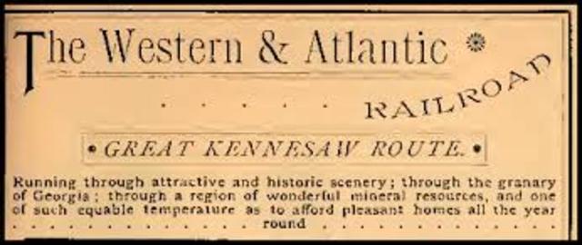 Western and Atlantic railroad was Chartered