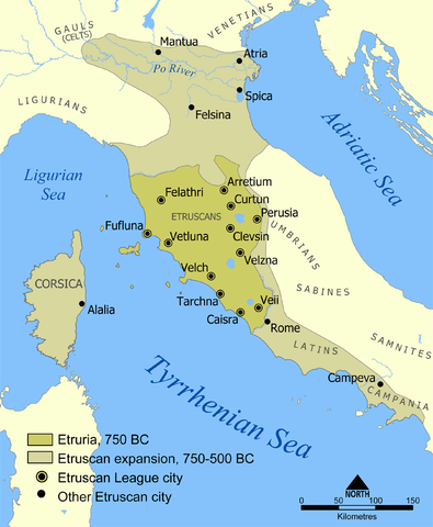 800 BC Etruscans are an established tribe