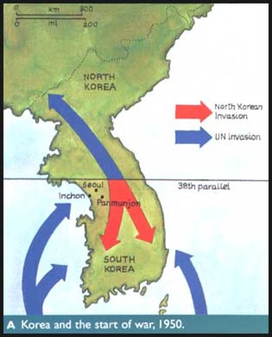 Korean war starts