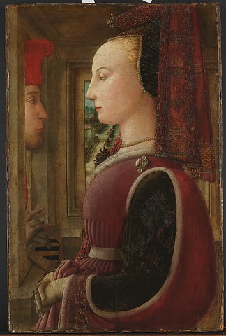 Portrait of a Woman with a Man at a Casement
