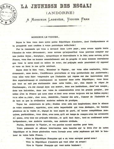 El veguer Ladeveze arriba a Escaldes