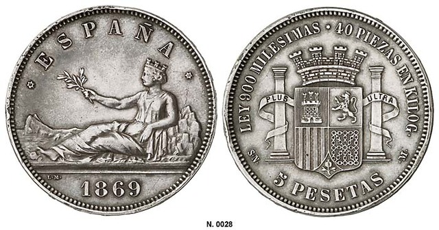 Implantación de la peseta como única unidad monetaria.