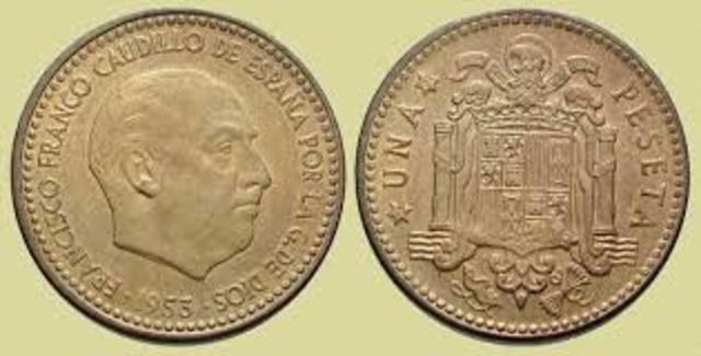 Acuñacion de la primera peseta oficial en España