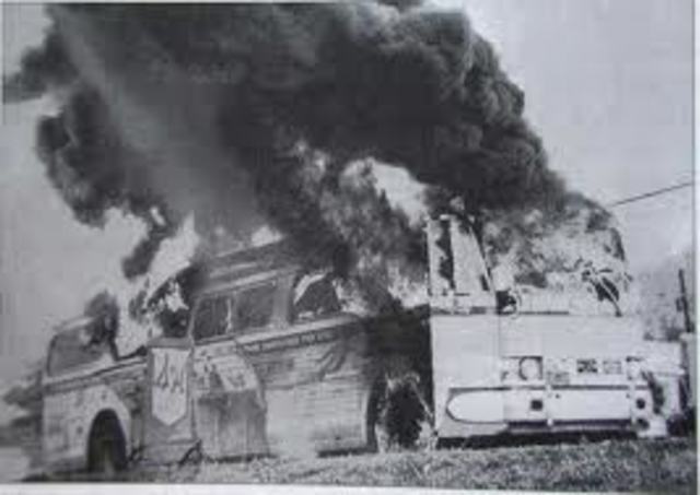 In Anniston,Alabama the buses were attacked and one was firebombed. Also, the freedom riders were beaten